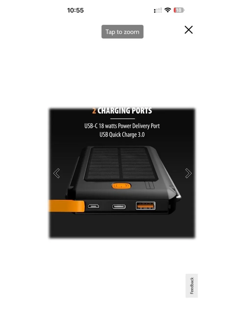 Tough Tested Solar IP44 LED10 Power Pack 10000mAh LED Light Panel NWB